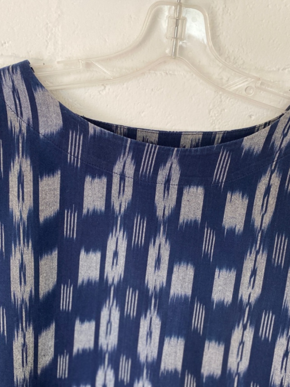 J. Jill Navy and White Patterned Boatneck Blouse - Picture 4 of 12